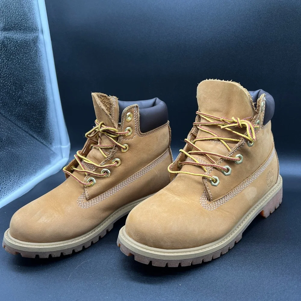 Timberland Premium Wheat Tan Boots Juniors/Kids Size 3.5 M  #12909 - Picture 5 of 11
